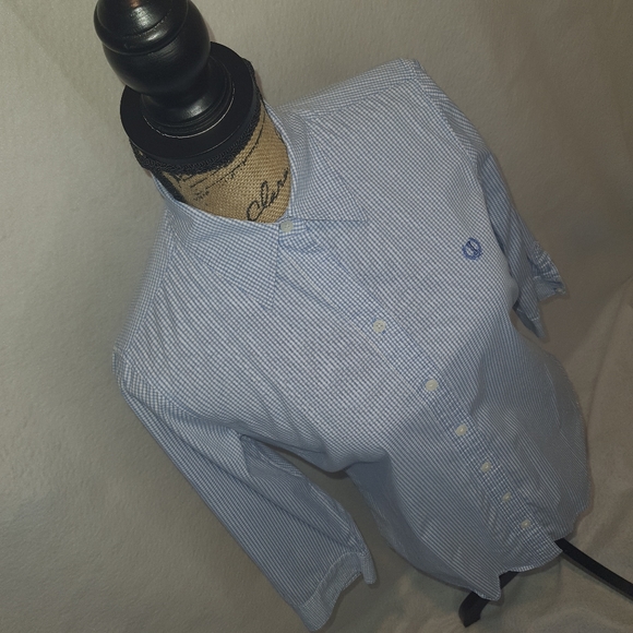 Izod Women's Checkered Blue Long Sleeve Casual Shirt Petite Small - Picture 5 of 10